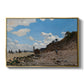 The Beach at Honfleur, 1864 by Claude Monet in a gold floater framed canvas wall art display.