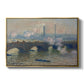 Waterloo Bridge, Gray Day, 1903 by Claude Monet in a gold floater framed canvas wall art display.