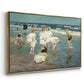 Angled view of A Holiday, c. 1915 by Edward Henry Potthast in a gold floater framed canvas.