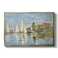 Regatta at Argenteuil, 1872 by Claude Monet in a gold floater framed canvas wall art display.