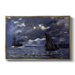 A Seascape, Shipping by Moonlight, 1864 by Claude Monet in a gold floater framed canvas wall art display.