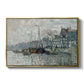 View of the Prins Hendrikkade and Kromme Waal in Amsterdam, 1874 by Claude Monet in a gold floater framed canvas wall art display.