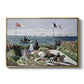 Garden at Sainte-Adresse, 1867 by Claude Monet in a gold floater framed canvas wall art display.
