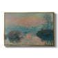 Sunset on the Seine at Lavacourt, Winter Effect, 1880 by Claude Monet in a gold floater framed canvas wall art display.