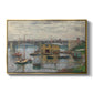 Bridge at Argenteuil on a Gray Day, c. 1876 by Claude Monet in a gold floater framed canvas wall art display.