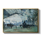 The Saint-Lazare Station, 1877 by Claude Monet in a gold floater framed canvas wall art display.