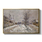 The Boulevard de Pontoise at Argenteuil, Snow Effect, 1875 by Claude Monet in a gold floater framed canvas wall art display.