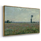 Angled view of Poppy Field, 1881 by Claude Monet in a gold floater framed canvas.