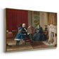Angled view of The Brown Family, 1869 by Eastman Johnson in a gold floater framed canvas.