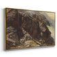 Angled view of High Mountain Study, c. 1870 by Edward Theodore Compton in a gold floater framed canvas.