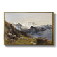 The Großglockner from the Prager Hut, 1890 by Edward Theodore Compton in a gold floater framed canvas wall art display.