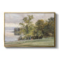 Landscape at Lake Starnberg, 1890 by Edward Theodore Compton in a gold floater framed canvas wall art display.