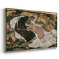 Angled view of Death and the Maiden, 1915 by Egon Schiele in a gold floater framed canvas.