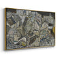 Angled view of Mödling II, 1918 by Egon Schiele in a gold floater framed canvas.