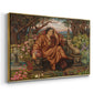 Angled view of A Soul in Hell, c. 1901-1902 by Evelyn De Morgan in a gold floater framed canvas.