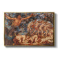 Boreas and the Fallen Leaves, c. 1910-1914 by Evelyn De Morgan in a gold floater framed canvas wall art display.