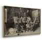 Angled view of The Chess Players, 1858 by Ernest Meissonier in a gold floater framed canvas.