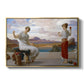 Winding the Skein, c. 1878 by Frederic Leighton in a gold floater framed canvas wall art display.