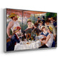 Angled view of Luncheon of the Boating Party (Le Déjeuner des canotiers), 1880-1881 by Pierre-Auguste Renoir in a silver floater framed canvas.