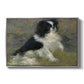 Tama, the Japanese Dog, c. 1876 by Pierre-Auguste Renoir in a silver floater framed canvas wall art display.