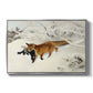 Fox in Snow Landscape, 1900 by Bruno Liljefors in a silver floater framed canvas wall art display.