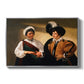 The Fortune Teller (Louvre Version), c. 1595 by Caravaggio in a silver floater framed canvas wall art display.