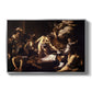 The Martyrdom of Saint Matthew, 1599-1600 by Caravaggio in a silver floater framed canvas wall art display.
