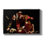 The Sacrifice of Isaac (Uffizi Version), c. 1603 by Caravaggio in a silver floater framed canvas wall art display.