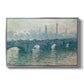 Waterloo Bridge, Gray Weather, 1900 by Claude Monet in a silver floater framed canvas wall art display.