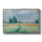 The Wheat Field (Champ de Blé), 1881 by Claude Monet in a silver floater framed canvas wall art display.