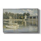 The Bridge at Argenteuil, 1874 by Claude Monet in a silver floater framed canvas wall art display.