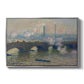 Waterloo Bridge, Gray Day, 1903 by Claude Monet in a silver floater framed canvas wall art display.