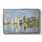 Regatta at Argenteuil, 1872 by Claude Monet in a silver floater framed canvas wall art display.