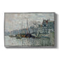 View of the Prins Hendrikkade and Kromme Waal in Amsterdam, 1874 by Claude Monet in a silver floater framed canvas wall art display.