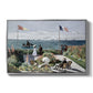 Garden at Sainte-Adresse, 1867 by Claude Monet in a silver floater framed canvas wall art display.