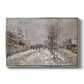The Boulevard de Pontoise at Argenteuil, Snow Effect, 1875 by Claude Monet in a silver floater framed canvas wall art display.