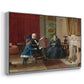Angled view of The Brown Family, 1869 by Eastman Johnson in a silver floater framed canvas.