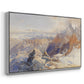 Angled view of Col du Géant, 1903 by Edward Theodore Compton in a silver floater framed canvas.