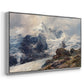 Angled view of The Grossglockner, 1880 by Edward Theodore Compton in a silver floater framed canvas.