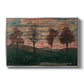 Four Trees, 1917 by Egon Schiele in a silver floater framed canvas wall art display.