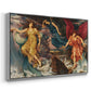 Angled view of The Storm Spirits, 1900 by Evelyn De Morgan in a silver floater framed canvas.