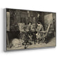 Angled view of The Chess Players, 1858 by Ernest Meissonier in a silver floater framed canvas.