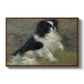 Tama, the Japanese Dog, c. 1876 by Pierre-Auguste Renoir in a walnut floater framed canvas wall art display.