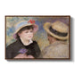 Boating Couple (Aline Charigot and Renoir), c. 1881 by Pierre-Auguste Renoir in a walnut floater framed canvas wall art display.