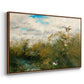 Angled view of Wild Ducks (Grasänder), 1890 by Bruno Liljefors in a walnut floater framed canvas.