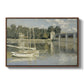 The Bridge at Argenteuil, 1874 by Claude Monet in a walnut floater framed canvas wall art display.