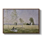 Summer (L'ete), 1874 by Claude Monet in a walnut floater framed canvas wall art display.