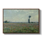 Poppy Field, 1881 by Claude Monet in a walnut floater framed canvas wall art display.
