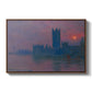 The Houses of Parliament, Sunset, 1903 by Claude Monet in a walnut floater framed canvas wall art display.