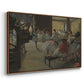 Angled view of The Dance Class, c. 1873 by Edgar Degas in a walnut floater framed canvas.
